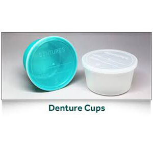 DENTURE CUP WITH LID TURQ 25/SLV 10SL/CS